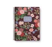 RIFLE PAPER CO. 2026 12-Month Softcover Spiral Planner, Includes Sections for Monthly Views, Contacts, Celebrations, Includes Pockets for Storage, Patterned in Dahlia