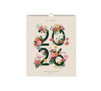RIFLE PAPER CO. Appointment Calendar, Dated for the Months of January - December 2026, Space for Everyday and Monthly Notes, Remember Birthdays & Anniversaries (15" L x 12" W), Dahlia