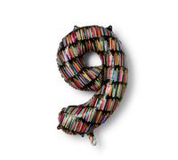 RIFLE PAPER CO. Birthday Candles Mylar Numbered Balloon, Birthday Candles Pattern, Full Color Print (40" L, Decor for Events, Holidays, and Parties), #9