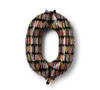 RIFLE PAPER CO. Birthday Candles Mylar Numbered Balloon, Birthday Candles Pattern, Full Color Print (40" L, Decor for Events, Holidays, and Parties), #0