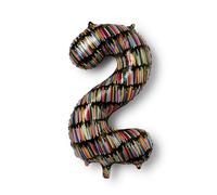 RIFLE PAPER CO. Birthday Candles Mylar Numbered Balloon, Birthday Candles Pattern, Full Color Print (40" L, Decor for Events, Holidays, and Parties), #2