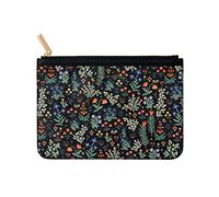 RIFLE PAPER CO. Clutch, Small Pocket for a Credit Card or ID, Gold Zipper and Hardware, Printed in Full Color with Foil Stamped Logo, 9.75" L × 7" W, Menagerie