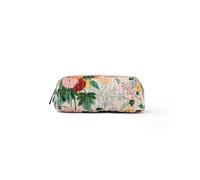 RIFLE PAPER CO. Dahlia Floral Quilted Makeup Bag, Small Cosmetic Pouch for Organizing Small Essentials, Printed in Full Color with Stylized Pattern and Foil Stamped Logo (2.5" W x 7" L x 4.25" H)