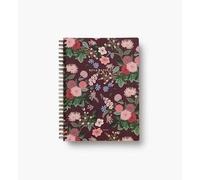 RIFLE PAPER CO. Dahlia Spiral Notebook, Full Color Illustrated Softcover with Gold Foil Accents, 150 Ruled Perforated Pages, 6.25" W x 8.5" L, Pocket Folders for Storage