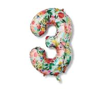 Rifle Paper Co. Garden Party Number Foil Balloon, 40 inches, Birthday, Unisex