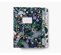 RIFLE PAPER CO. Peacock Stitched Notebook Set, Assorted Set Of 3 Colorful Notebooks, 64 Ruled Pages With Gold Ink, Full Color Canvas Cover With White Text Paper Interior (6" W × 8.5" L)