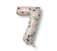RIFLE PAPER CO. Pink Hydrangea Mylar Numbered Balloon, Elegant Floral Pattern, Full Color Print (40" L, Decor for Celebrations, Holidays, and Parties), #7