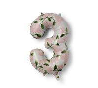RIFLE PAPER CO. Pink Hydrangea Mylar Numbered Balloon, Elegant Floral Pattern, Full Color Print (40" L, Decor for Celebrations, Holidays, and Parties), #3