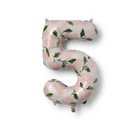 RIFLE PAPER CO. Pink Hydrangea Mylar Numbered Balloon, Elegant Floral Pattern, Full Color Print (40" L, Decor for Celebrations, Holidays, and Parties), #5