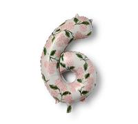 RIFLE PAPER CO. Pink Hydrangea Mylar Numbered Balloon, Elegant Floral Pattern, Full Color Print (40" L, Decor for Celebrations, Holidays, and Parties), #6