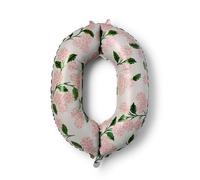 RIFLE PAPER CO. Pink Hydrangea Mylar Numbered Balloon, Elegant Floral Pattern, Full Color Print (40" L, Decor for Celebrations, Holidays, and Parties), #0