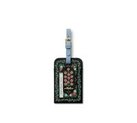 RIFLE PAPER CO. Rosette Floral Pattern Durable Luggage Tag with Secure Strap for Instant Identification, Secure Information Display, Bag Tags Printed in Full Color 4.33" L x 2.75" W