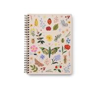 RIFLE PAPER CO. Spiral Notebook | 150 Ruled Pages, Inner Storage Pocket Folders, Double-Spiral Binding, Metallic Gold Foil Accents (8.25" L x 6.25" W), Curio