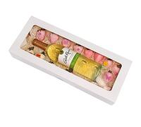 RIFMEAE 20-Pack 16" x 6.5" x 2.5" Cookie Boxes with Window, White Bakery Boxes, Strawberry boxes, Long Treat Boxes for Strawberries and Pastries
