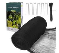 RIFNY Garden Netting, 4X12m Heavy Duty Bird Netting Protect Plants, Fruit Trees & Veg Against Birds Deer Squirrels and Poultry, Garden Mesh Fence Netting with Cable Ties and Stakes, Black