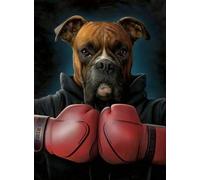 RIFOSA 12"x16" Boxer Dog Boxing Gloves On Cool Metal Sign Plaque Retro Pub Bar Man Cave