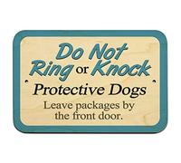 RIFOSA 12"x8" Do Not Ring Or Knock Protective Dogs Leave Packages By Door Metal Sign