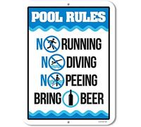 RIFOSA 12"x8" Funny Pool Tin Metal Sign Pool Rules Pool Signs Wall Decor