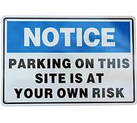 RIFOSA 12"x8" Notice Parking On This Site Is At Your Own Risk Warning Metal Sign Park