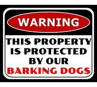 RIFOSA 12"x8" Warning This Property Is Protected By Our Barking Dogs Trespass Metal Sign