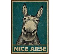 RIFOSA 6"x8" Funny Donkey Tin Metal Sign Wall Art Plaque Garden House Signs
