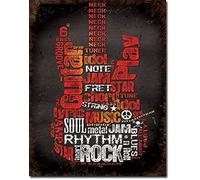 RIFOSA 6"x8" Guitar Inspiration Instruments Fender Guitar Distressed Retro Tin Metal Sign