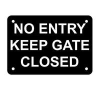 RIFOSA 6"x8" No Entry Keep Gate Closed Metal Sign Plaque Outdoor