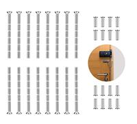 Rifrpha 16 Sets M4 Door Handle Screw Connecting Bolts & Sleeves Adjustable Length Bolt Nickel Plated Screw Door Handle Fixing Screws Sleeved Screws for Door Handle Escutcheons Cabinet Drawers