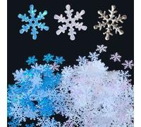 Rifrpha 900 PCS Christmas Snowflake Confetti Festive Snowflake Sequins Winter Snowflake Confetti Christmas Design Confetti for Christmas Wedding Birthday Winter Party Decoration Supplies