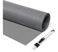 Rifrpha Fibreglass Window Screen Mesh 1.2 * 2.5m Insect Screen for Windows Mosquito Net Window Fly Screen Window Fly Screen Mesh Roll Fiberglass Insect Mesh Screen with Cleaning Brush for Doors, Grey