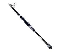 RIFT Venture Telescopic Fishing Rods, Rubber Grips, Fuji Guides, Carbon Fiber Rod, Durable Solid Carbon Tip, Floating Guides, Spinning Casting Travel Rod (Spinning - Medium - Black/Silver)