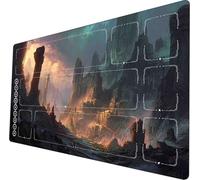 Riftbound TCG Playmat 24x14 Inch Unofficial Design with Game Zones and Board Game Players Storage Bag Perfect for (Broken ruins)