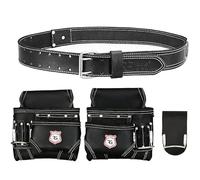 10-pockets Carpenter Tool Belt Combo | Heavy-duty Tool Belts For Men Construction Tools, Electrician Tool Belt Multipurpose Framing Tool Belt Tool Pouch Organizer Bags (Black, Standard)