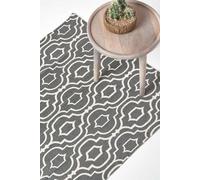 Riga 100% Cotton Printed Patterned Rug Homescapes Grey 90cm x 150cm