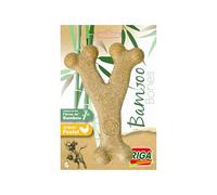 Riga - Double Bamboo Bone - Size S - Chicken Flavour - Resistant And Durable - Promotes Chewing - Stimulates Dogs - Low Fat - Natural Reward
