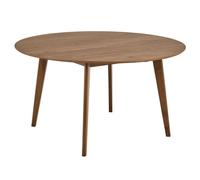 riga large wooden round dining table in walnut