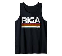 Riga Latvia Capital Retro Stripes Design Tank Top
