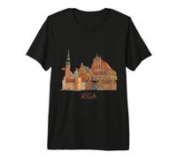 Riga Latvia Travel Souvenir City Landmark Gift Premium T-Shirt