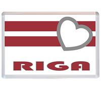 Riga - Love Latvia/Latvian Flag Towns & Cities - 96 x 67mm Jumbo Fridge Magnet