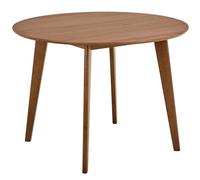 riga medium wooden round dining table in walnut