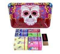 Rigasz Tips 8 Packs Flavoured Slim Plant-Based Papers Rolls with DOD Mini Tray