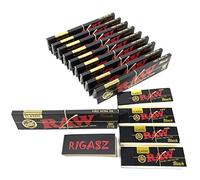 Rigasz Tips and 10 pack Raw Classic Black King Size Slim Papers 4 Black Tips