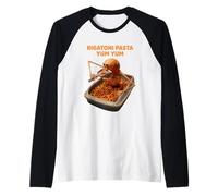 Rigatoni Pasta YumYum Marcus The Worm Meme Design Raglan Baseball Tee