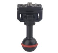 Rigdance - 20mm to 1/4"-20 ball screw adapter, with ARRI retractable locating pins for bullet point mounting solutions