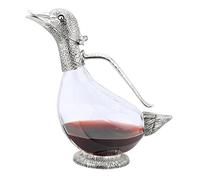 Rigeli Regent Silverplated Duck Decanter 25.3 oz, 750ml Carafe, Wine Gift, Decanter for Wine, Men/Women's Good Gift on Special Day