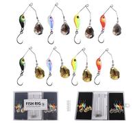 Rigged and Ready Micro Spinnerbaits x 8 Set. 4 x 3.5g gold + 4 x 3.5g Silver. 100% Barbless & Weedless, 5cm Length
