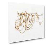 Rigged Horse by Jean Bernard Canvas Print | Gallery Wrapped 30mm Frame Wall Art | 20x20 inches | Ready to Hang | Modern Animals Picture | Living Room Bedroom Lounge Office