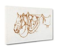 Rigged Horse by Jean Bernard Canvas Print | Gallery Wrapped 30mm Frame Wall Art | 30x20 inches | Ready to Hang | Modern Animals Picture | Living Room Bedroom Lounge Office