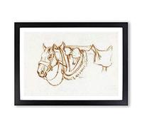 Rigged Horse by Jean Bernard Framed Print | A2 Black Framed Wall Art | Ready to Hang | Modern Animal Picture | Living Room Bedroom Lounge Office