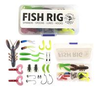 Rigged & Ready Fish Rig Spinner Soft Lure Set with Box, 20 Pieces for Trout